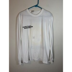 YOOX SOCIETY Long Sleeve Graphic T Shirt White Size S Printed Tee